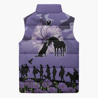 ANZAC Day Sleeveless Puffer Jacket Lest We Forget the Animals Too