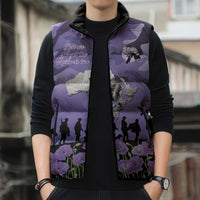 ANZAC Day Sleeveless Puffer Jacket Lest We Forget the Animals Too