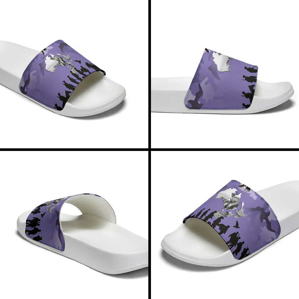 ANZAC Day Slide Sandals Lest We Forget the Animals Too LT19 - Polynesian Pride