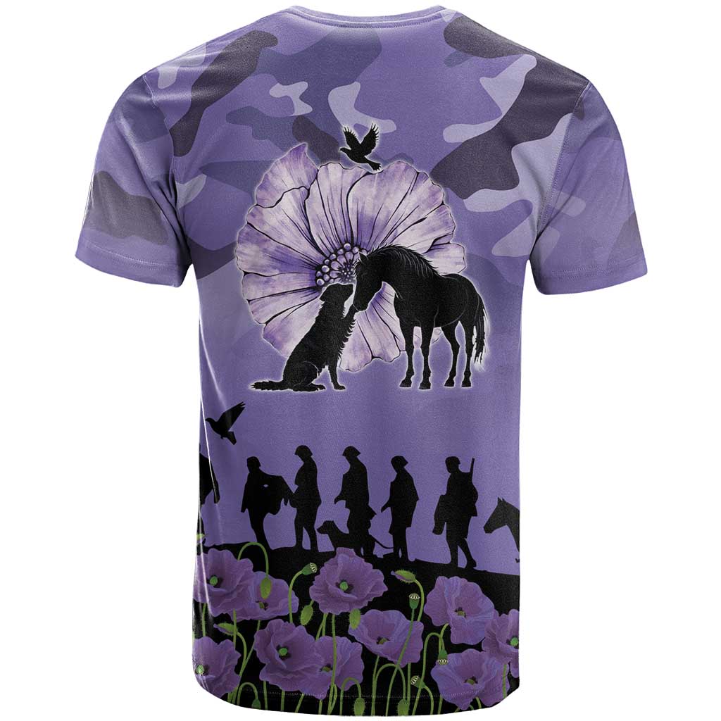 ANZAC Day T Shirt Lest We Forget the Animals Too LT19 - Polynesian Pride