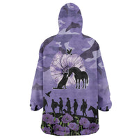 ANZAC Day Wearable Blanket Hoodie Lest We Forget the Animals Too LT19 - Polynesian Pride