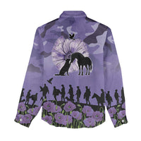 ANZAC Day Women Casual Shirt Lest We Forget the Animals Too