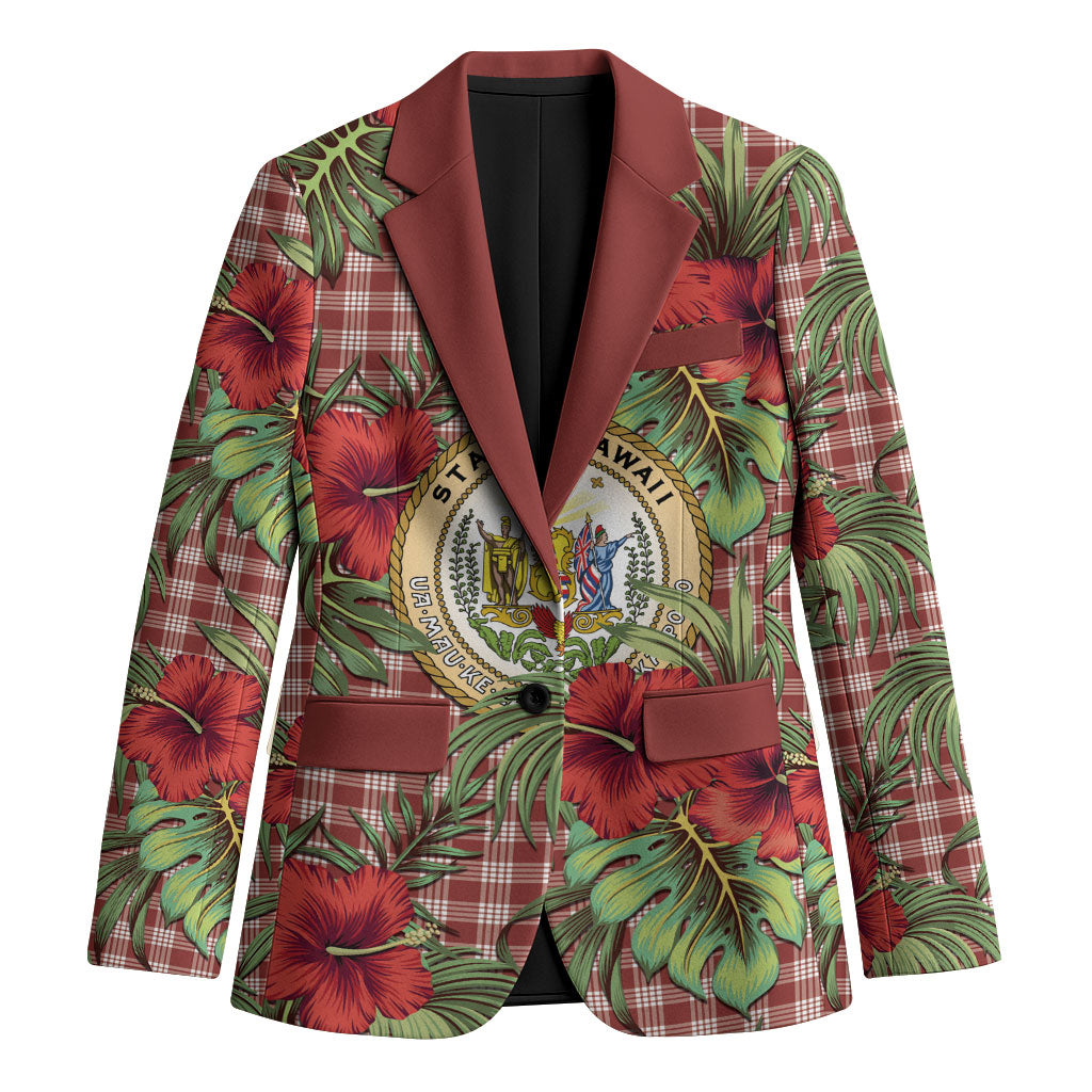 Vintage Hawaii Hibiscus Palaka Blazer Red Color LT19 Unisex Red - Polynesian Pride