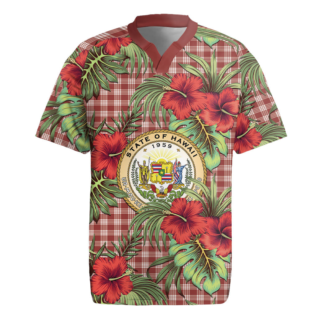 Vintage Hawaii Hibiscus Palaka Rugby Jersey Red Color LT19 Red - Polynesian Pride