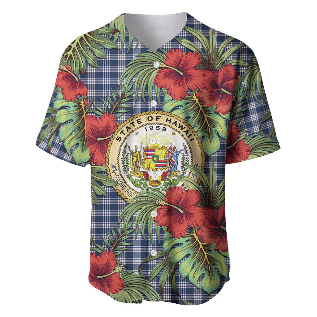 Vintage Hawaii Hibiscus Palaka Baseball Jersey Navy Color LT19 Navy - Polynesian Pride
