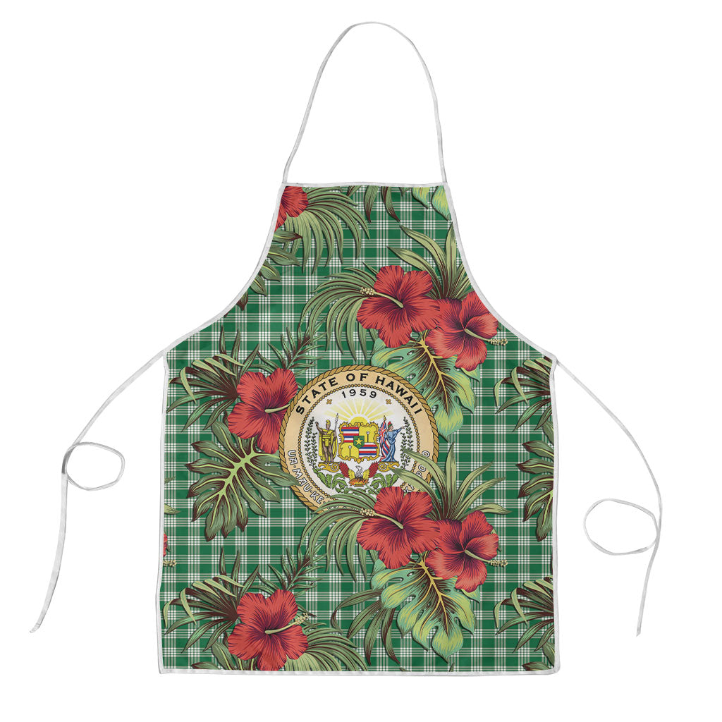 Vintage Hawaii Hibiscus Palaka Apron Green Color LT19 Green - Polynesian Pride