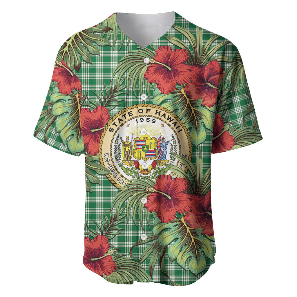 Vintage Hawaii Hibiscus Palaka Baseball Jersey Green Color LT19 Green - Polynesian Pride
