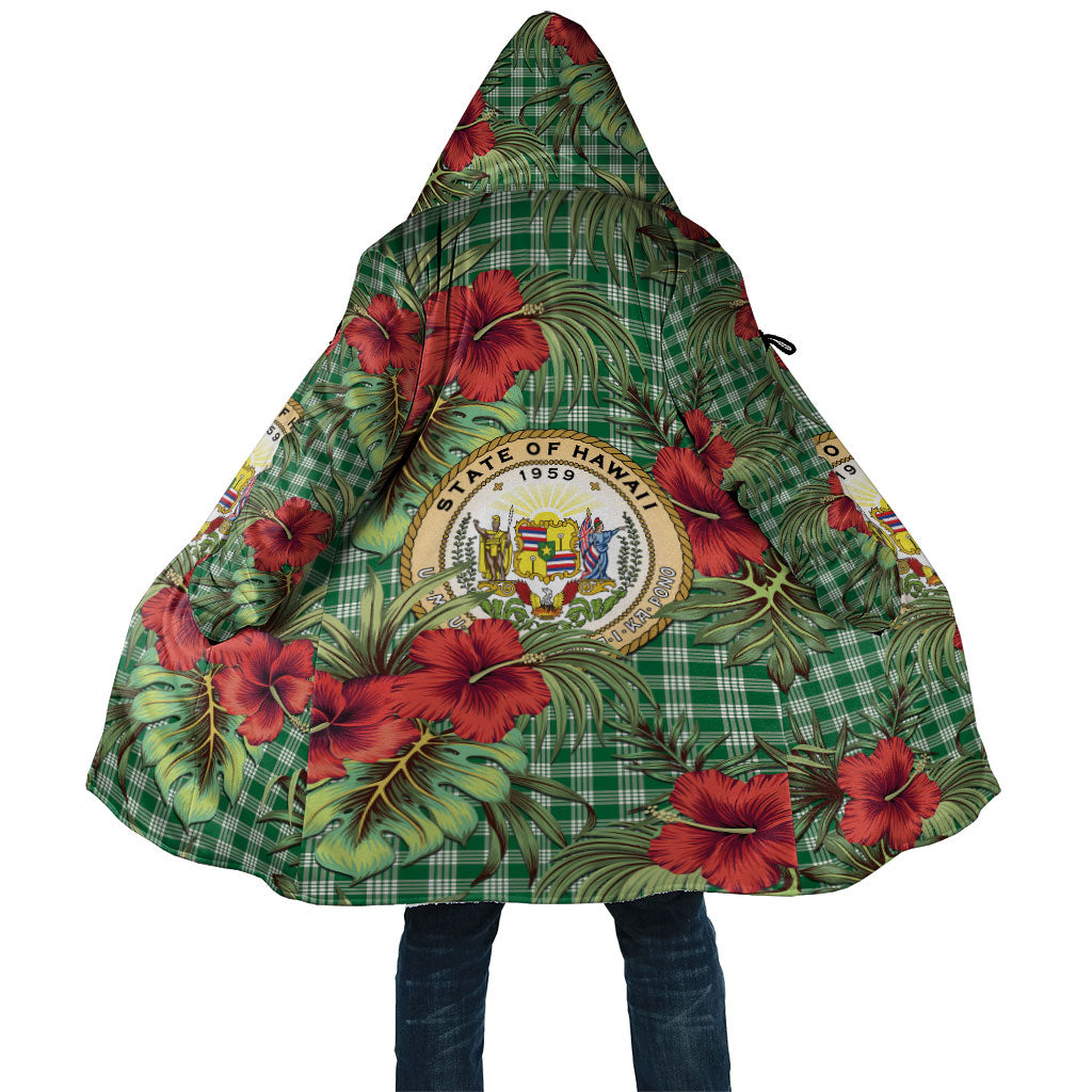 Vintage Hawaii Hibiscus Palaka Cloak Green Color LT19 Unisex Green - Polynesian Pride