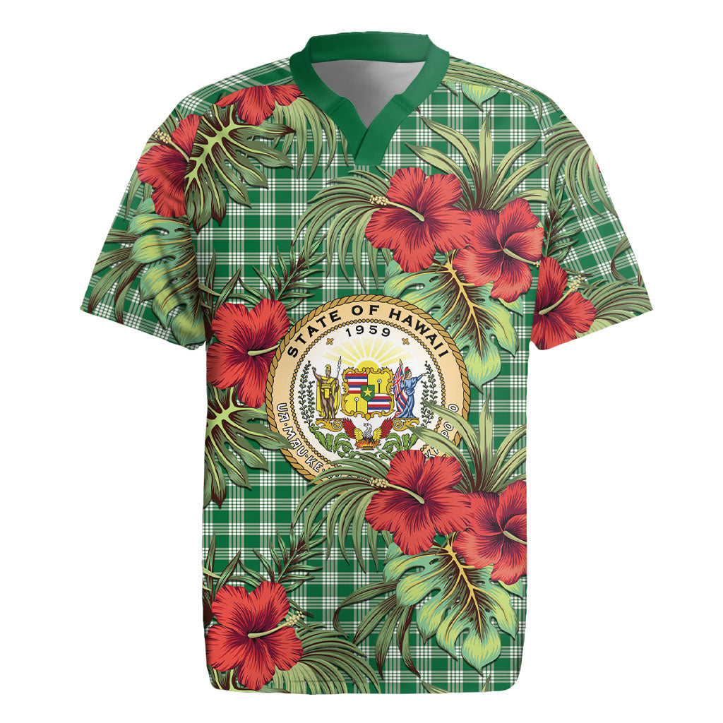 Vintage Hawaii Hibiscus Palaka Rugby Jersey Green Color LT19 Green - Polynesian Pride