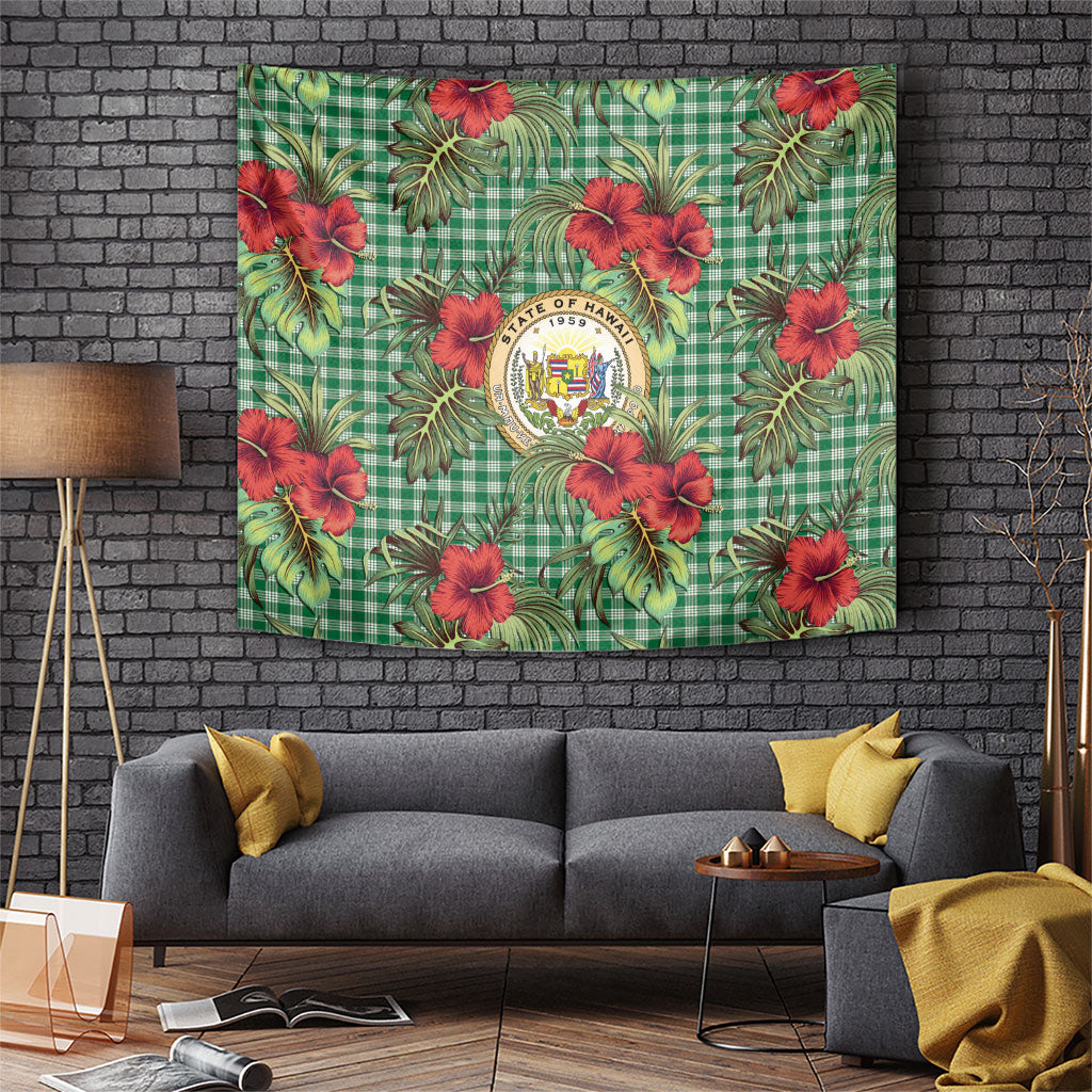 Vintage Hawaii Hibiscus Palaka Tapestry Green Color LT19 Green - Polynesian Pride