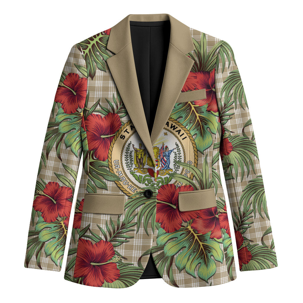 Vintage Hawaii Hibiscus Palaka Blazer Khaki Color LT19 Unisex Khaki - Polynesian Pride