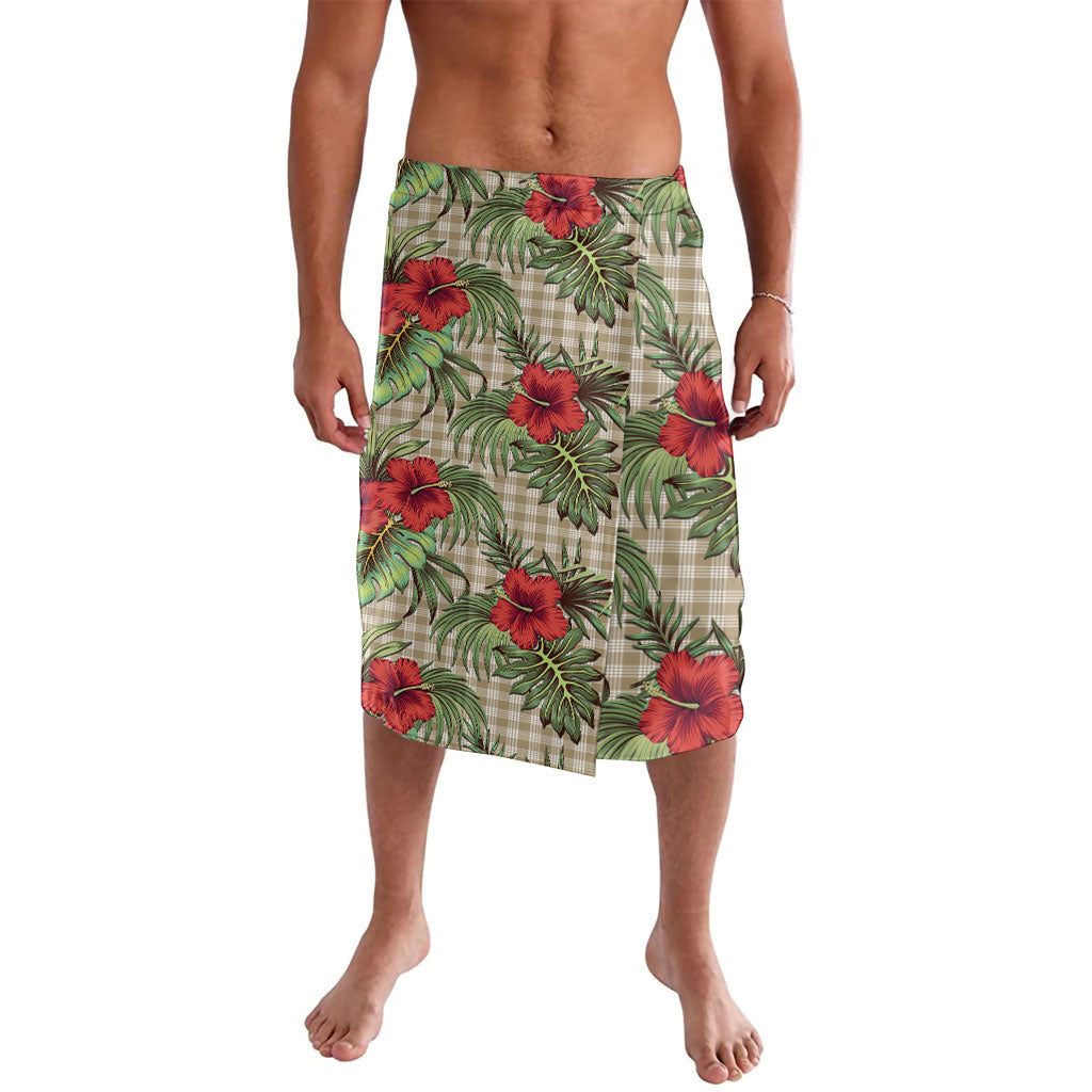 Vintage Hawaii Hibiscus Palaka Lavalava Khaki Color LT19 Khaki - Polynesian Pride
