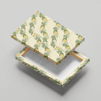 Hawaiian Pikake Maile Lei Canvas Wall Art Tiare Hibiscus Kalo Palapalai Leaf Beige LT19 - Polynesian Pride