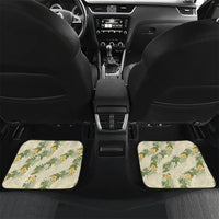 Hawaiian Pikake Maile Lei Car Mats Tiare Hibiscus Kalo Palapalai Leaf Beige LT19 Set 2pcs - Back Beige - Polynesian Pride