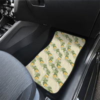 Hawaiian Pikake Maile Lei Car Mats Tiare Hibiscus Kalo Palapalai Leaf Beige LT19 - Polynesian Pride