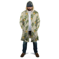 Hawaiian Pikake Maile Lei Cloak Tiare Hibiscus Kalo Palapalai Leaf Beige LT19 - Polynesian Pride