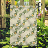 Hawaiian Pikake Maile Lei Garden Flag Tiare Hibiscus Kalo Palapalai Leaf Beige LT19 Garden Flag Beige - Polynesian Pride