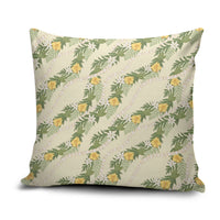 Hawaiian Pikake Maile Lei Pillow Cover Tiare Hibiscus Kalo Palapalai Leaf Beige LT19 Beige - Polynesian Pride