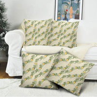 Hawaiian Pikake Maile Lei Pillow Cover Tiare Hibiscus Kalo Palapalai Leaf Beige LT19 - Polynesian Pride