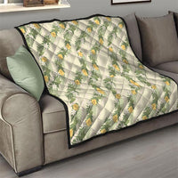 Hawaiian Pikake Maile Lei Quilt Tiare Hibiscus Kalo Palapalai Leaf Beige LT19 - Polynesian Pride