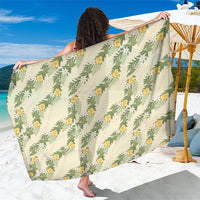 Hawaiian Pikake Maile Lei Sarong Tiare Hibiscus Kalo Palapalai Leaf Beige LT19 One Size 44 x 66 inches Beige - Polynesian Pride