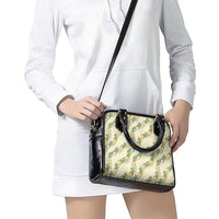 Hawaiian Pikake Maile Lei Shoulder Handbag Tiare Hibiscus Kalo Palapalai Leaf Beige LT19 - Polynesian Pride