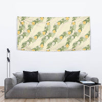 Hawaiian Pikake Maile Lei Tapestry Tiare Hibiscus Kalo Palapalai Leaf Beige LT19 - Polynesian Pride