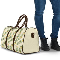 Hawaiian Pikake Maile Lei Travel Bag Tiare Hibiscus Kalo Palapalai Leaf Beige LT19 - Polynesian Pride