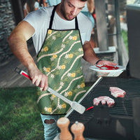 Hawaiian Pikake Maile Lei Apron Tiare Hibiscus Kalo Palapalai Leaf Green LT19 - Polynesian Pride