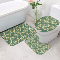 Hawaiian Pikake Maile Lei Bathroom Set Tiare Hibiscus Kalo Palapalai Leaf Green LT19 - Polynesian Pride