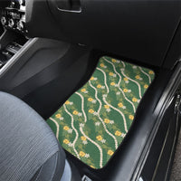 Hawaiian Pikake Maile Lei Car Mats Tiare Hibiscus Kalo Palapalai Leaf Green LT19 - Polynesian Pride