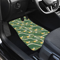 Hawaiian Pikake Maile Lei Car Mats Tiare Hibiscus Kalo Palapalai Leaf Green LT19 - Polynesian Pride