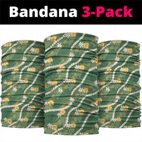 Hawaiian Pikake Maile Lei Neck Gaiter Tiare Hibiscus Kalo Palapalai Leaf Green LT19 package One Size: 25*50cm Green - Polynesian Pride
