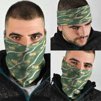 Hawaiian Pikake Maile Lei Neck Gaiter Tiare Hibiscus Kalo Palapalai Leaf Green LT19 - Polynesian Pride