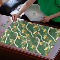 Hawaiian Pikake Maile Lei Puzzle Tiare Hibiscus Kalo Palapalai Leaf Green LT19 - Polynesian Pride