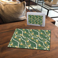 Hawaiian Pikake Maile Lei Puzzle Tiare Hibiscus Kalo Palapalai Leaf Green LT19 - Polynesian Pride