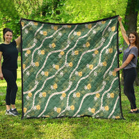 Hawaiian Pikake Maile Lei Quilt Tiare Hibiscus Kalo Palapalai Leaf Green LT19 - Polynesian Pride