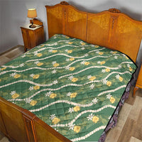Hawaiian Pikake Maile Lei Quilt Tiare Hibiscus Kalo Palapalai Leaf Green LT19 - Polynesian Pride