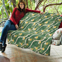 Hawaiian Pikake Maile Lei Quilt Tiare Hibiscus Kalo Palapalai Leaf Green LT19 - Polynesian Pride