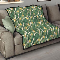 Hawaiian Pikake Maile Lei Quilt Tiare Hibiscus Kalo Palapalai Leaf Green LT19 - Polynesian Pride