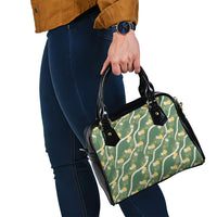 Hawaiian Pikake Maile Lei Shoulder Handbag Tiare Hibiscus Kalo Palapalai Leaf Green LT19 - Polynesian Pride