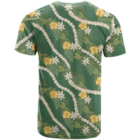 Hawaiian Pikake Maile Lei T Shirt Tiare Hibiscus Kalo Palapalai Leaf Green LT19 - Polynesian Pride