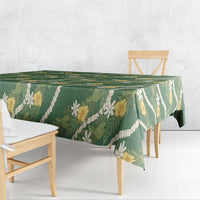 Hawaiian Pikake Maile Lei Tablecloth Tiare Hibiscus Kalo Palapalai Leaf Green LT19 - Polynesian Pride