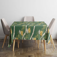 Hawaiian Pikake Maile Lei Tablecloth Tiare Hibiscus Kalo Palapalai Leaf Green LT19 - Polynesian Pride