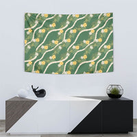 Hawaiian Pikake Maile Lei Tapestry Tiare Hibiscus Kalo Palapalai Leaf Green LT19 - Polynesian Pride