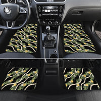 Hawaiian Pikake Maile Lei Car Mats Tiare Hibiscus Kalo Palapalai Leaf Black LT19 Set 4pcs Black - Polynesian Pride