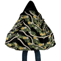 Hawaiian Pikake Maile Lei Cloak Tiare Hibiscus Kalo Palapalai Leaf Black LT19 Unisex Black - Polynesian Pride