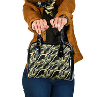 Hawaiian Pikake Maile Lei Shoulder Handbag Tiare Hibiscus Kalo Palapalai Leaf Black LT19 One Size Black - Polynesian Pride