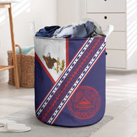 American Samoa Flag Day Laundry Basket Polynesian Tribal Tattoo Eagle Art LT19 Navy - Polynesian Pride