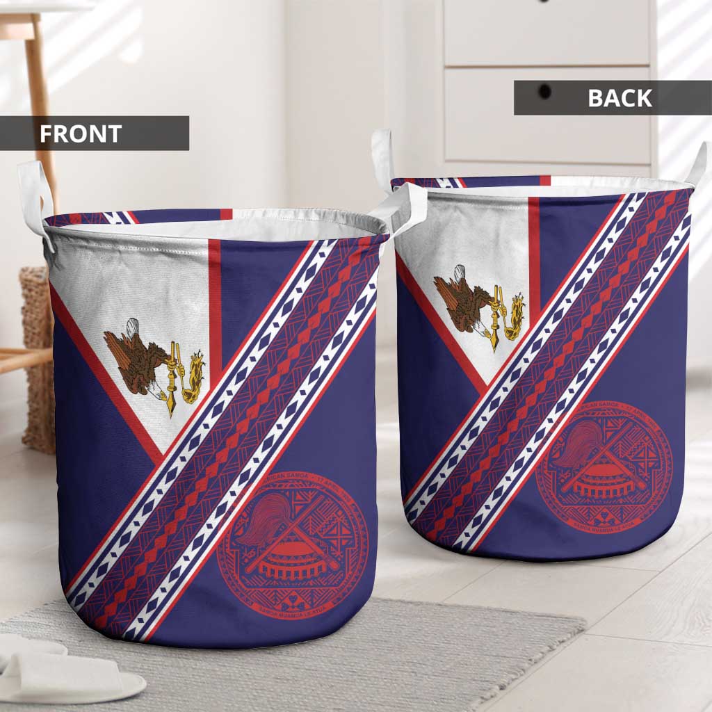 American Samoa Flag Day Laundry Basket Polynesian Tribal Tattoo Eagle Art LT19 - Polynesian Pride